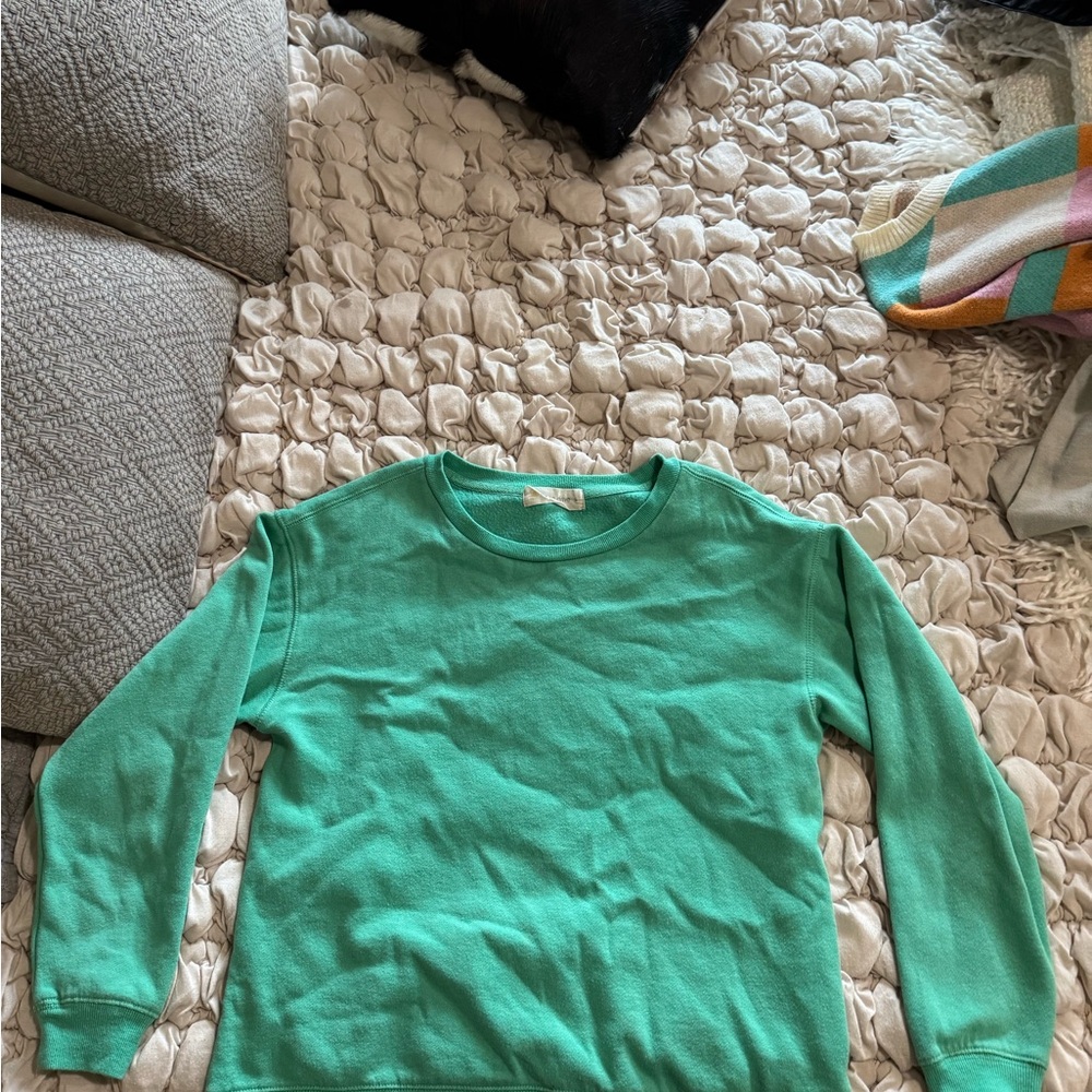 Ocean Drive Green Crew Neck Sweater Soft Knit Casual